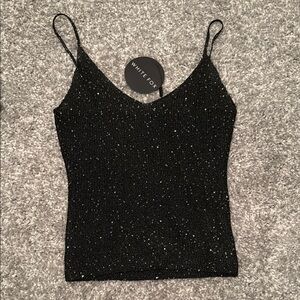 Black Glittery Women's Top